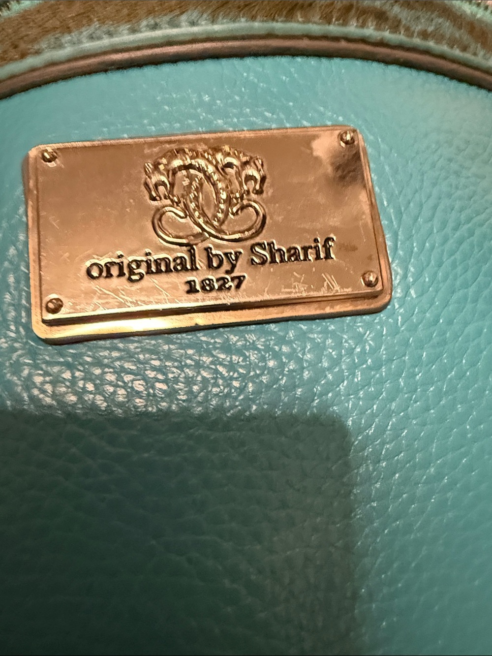Sharif Turquoise Crossbody Shoulder Bag - hair on - Picture 2 of 10